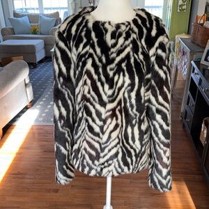 Tahari Black and White Zebra Print Jacket